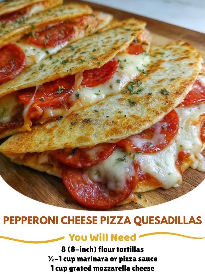 Pepperoni Cheese Pizza Quesadillas