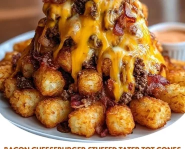 Bacon Cheeseburger Stuffed Tater Tot Cones