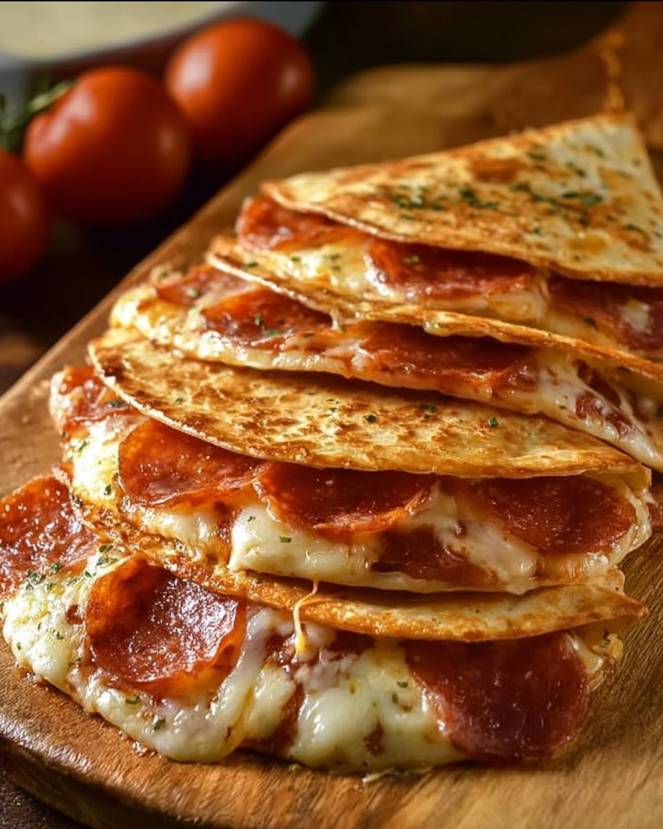 Pepperoni Cheese Pizza Quesadillas