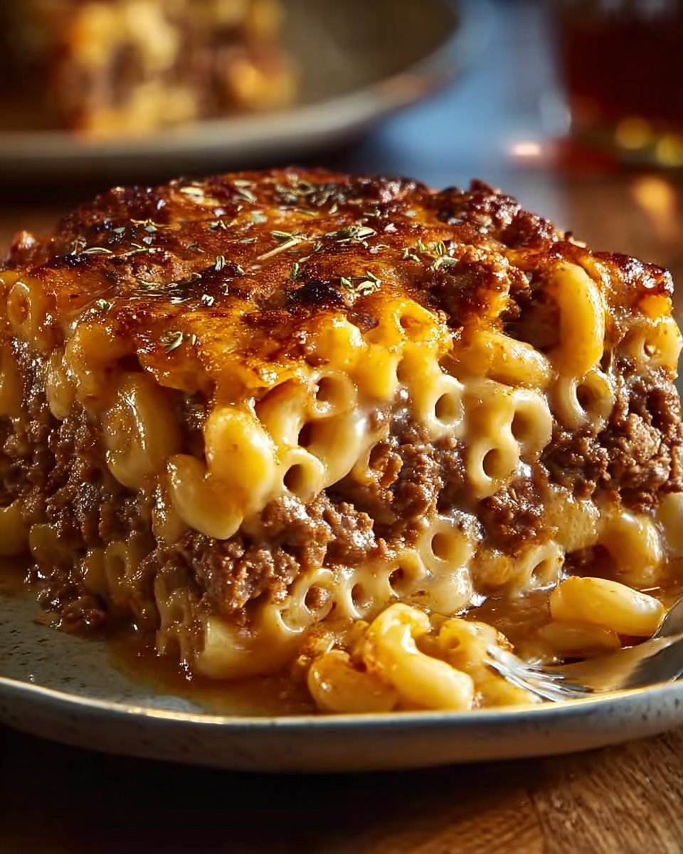 Mac and Cheese Meatloaf Casserole