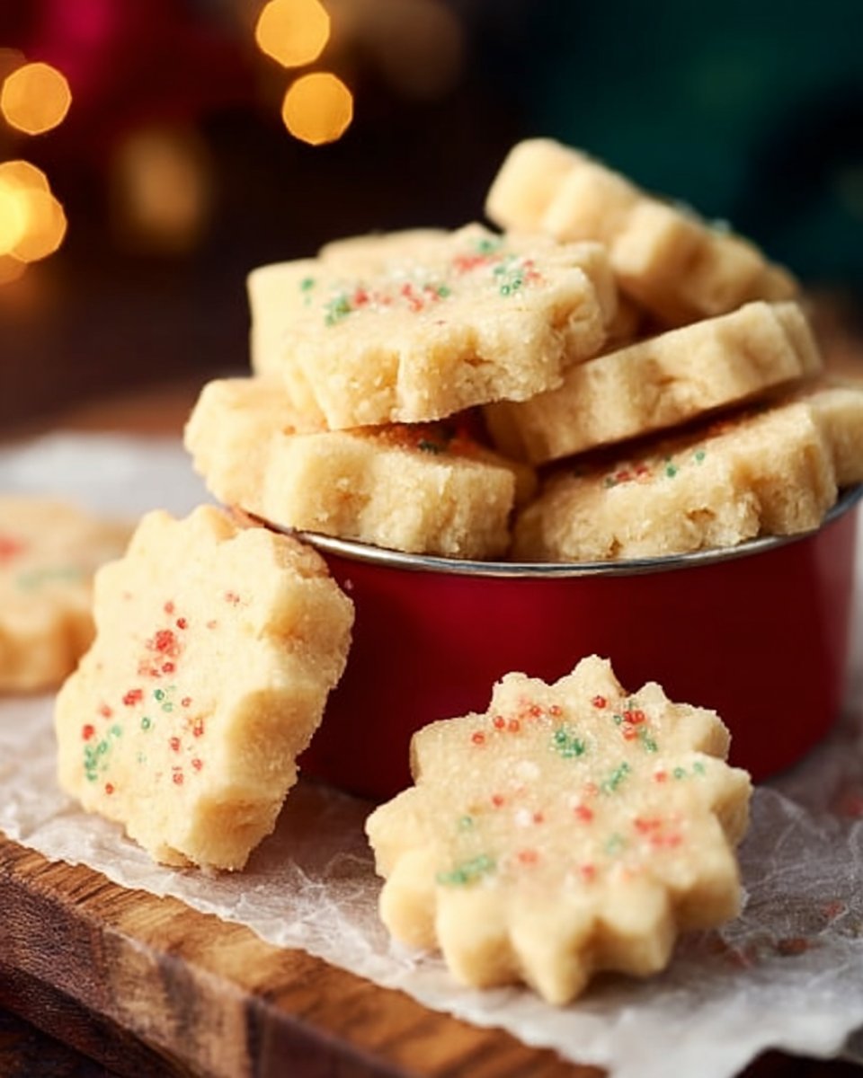 4 Ingredient Christmas Shortbread Cookie Bites