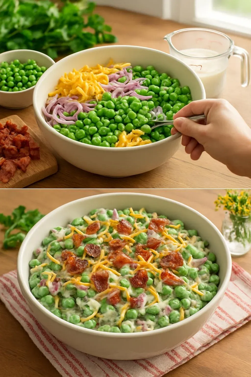 Creamy Bacon Pea Salad