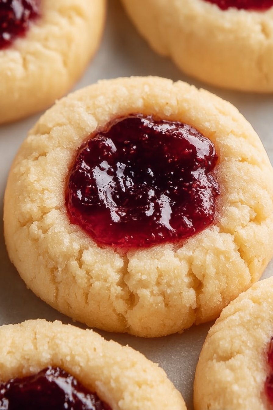 Soft Christmas Thumbprint Cookies