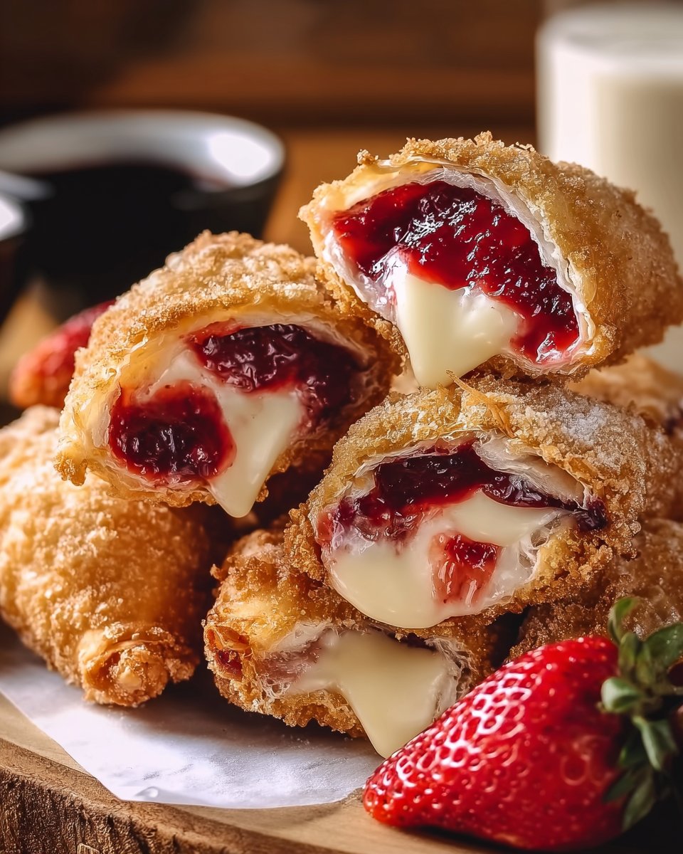 Deep Fried Strawberry Cheesecake Pies