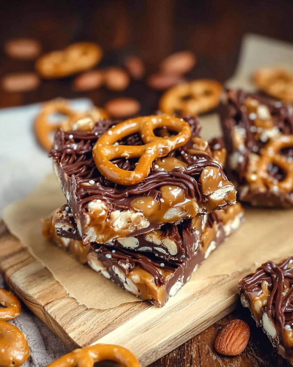 No Bake Caramel Pretzel Crack Bars