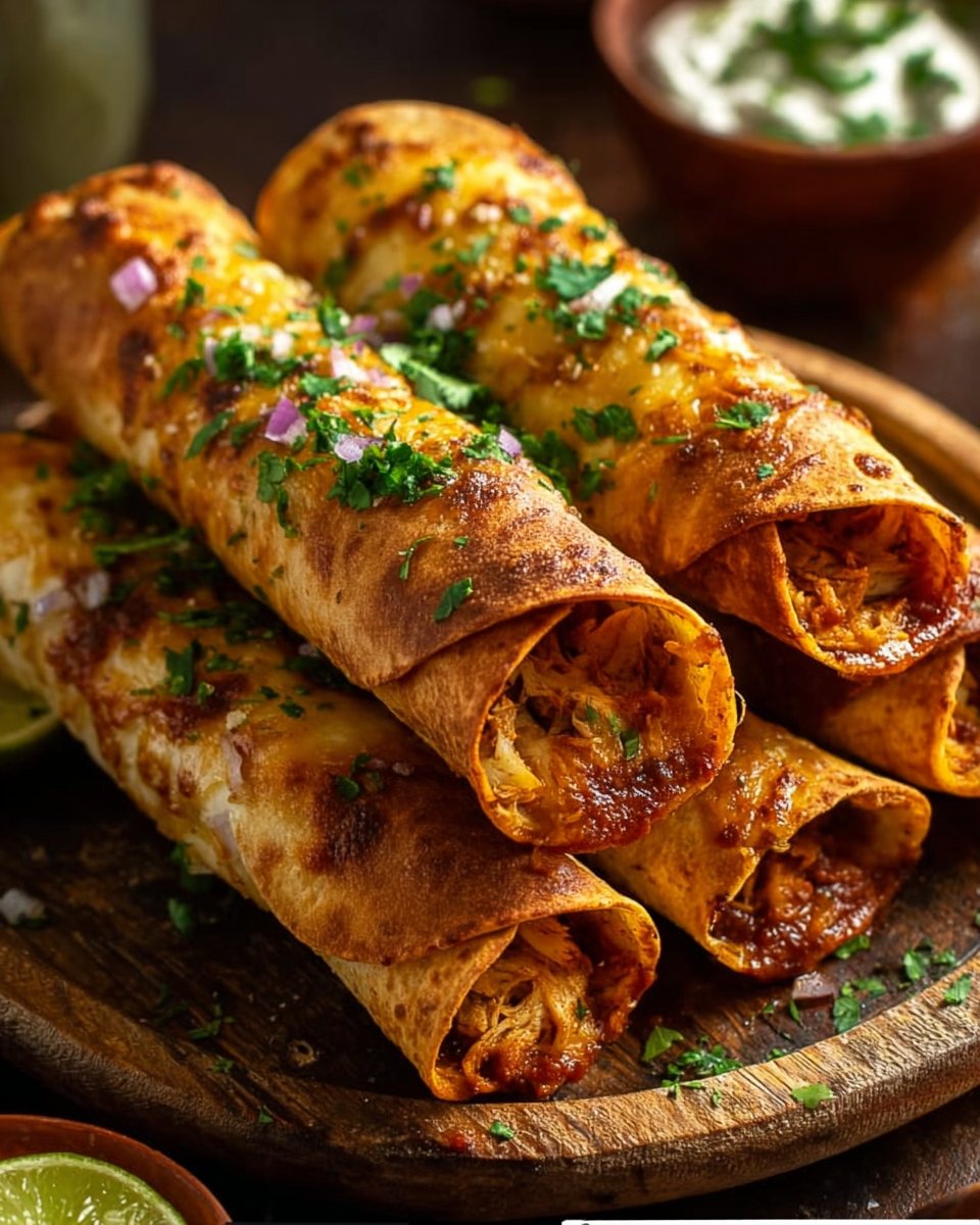 Crunchy Oven-Baked Chicken Taquitos