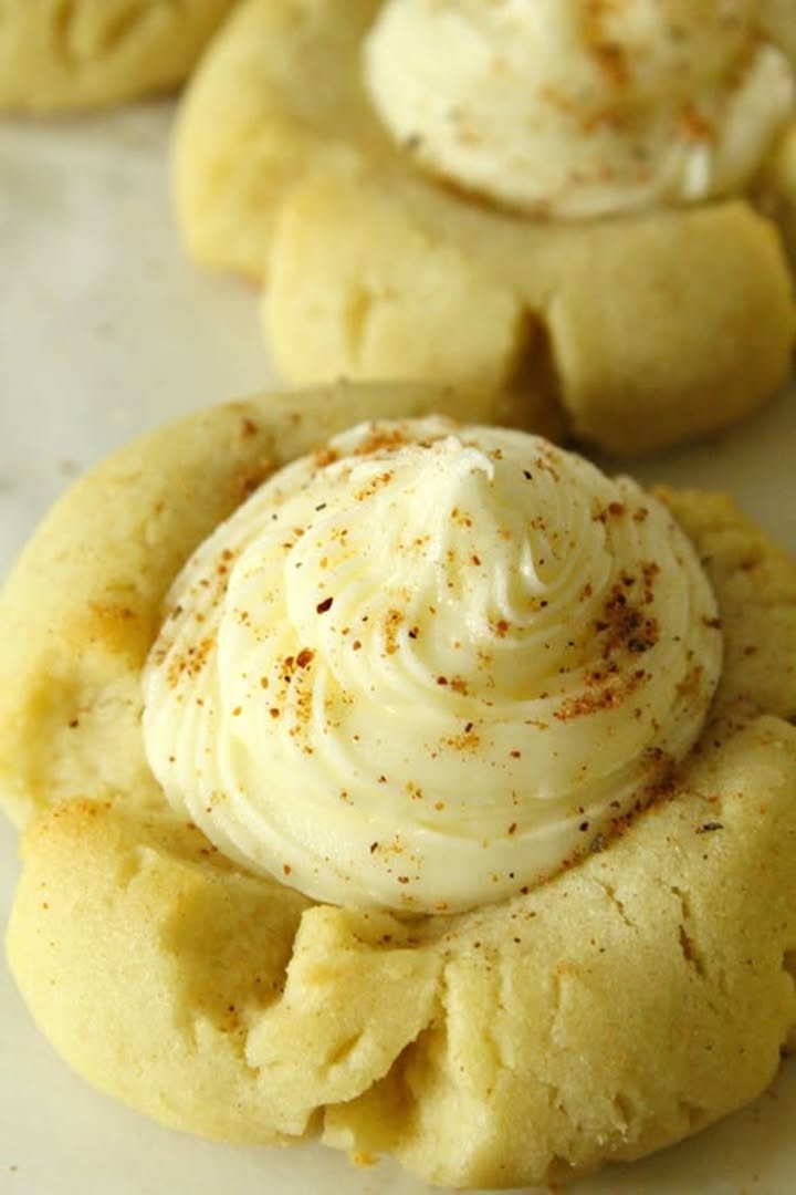 Eggnog Thumbprint Cookies
