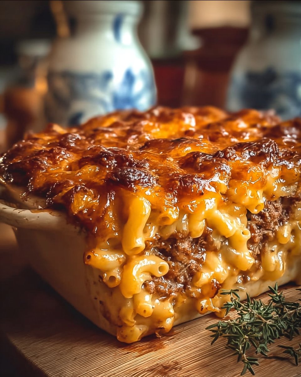 Mac and Cheese Meatloaf Casserole