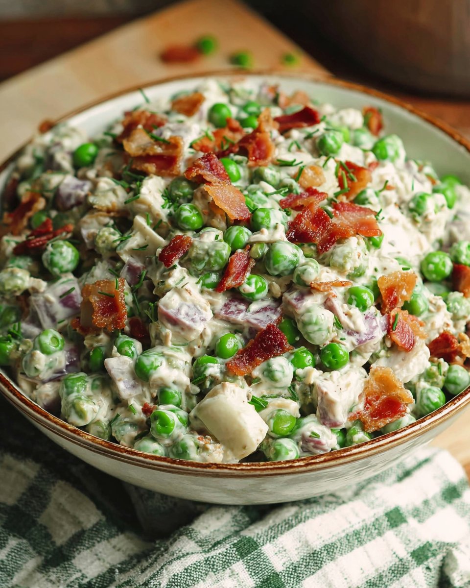 Creamy Bacon Pea Salad