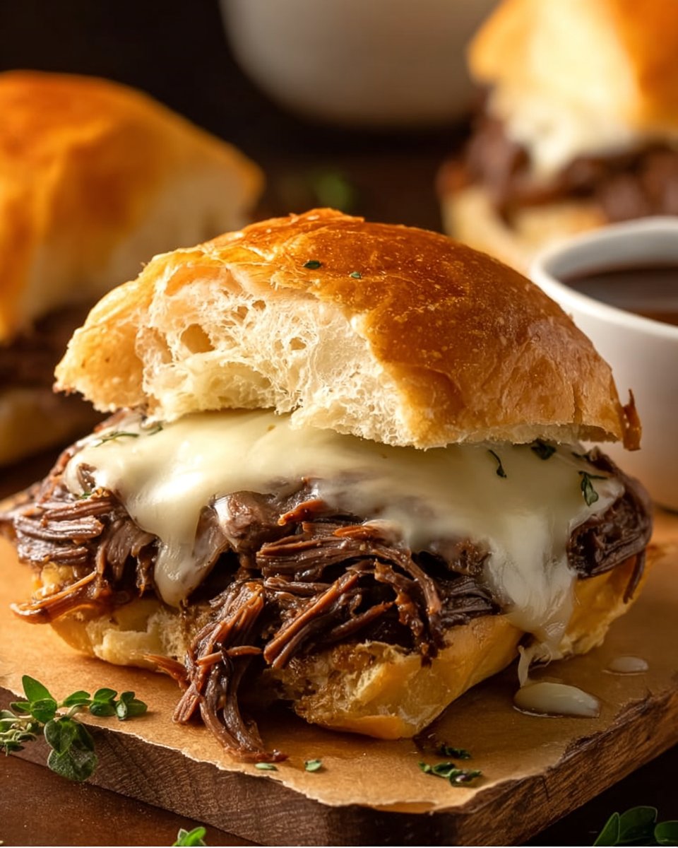Crockpot French Dip Sandwiches