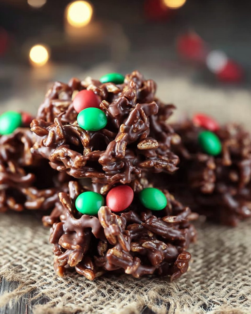 No Bake Chocolate Christmas Haystacks
