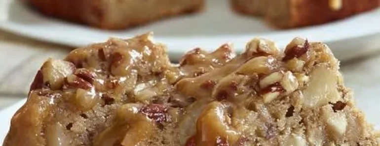 Apple Pecan Cake with Caramel Glaze