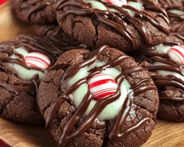Chocolate Peppermint Thumbprint Cookies