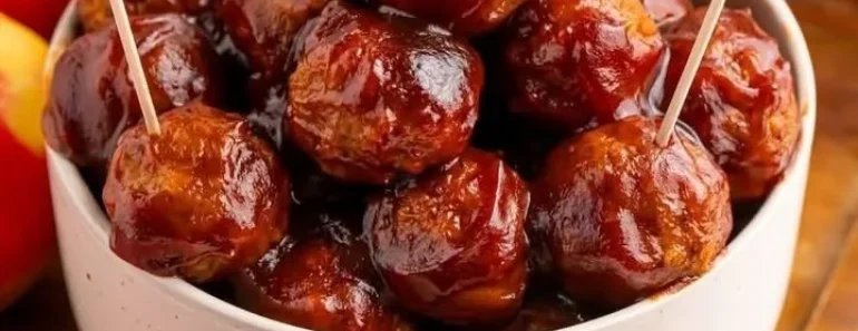 Crockpot Apple Butter Meatballs