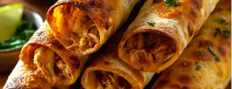 Crunchy Oven-Baked Chicken Taquitos