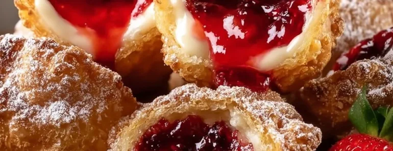Deep Fried Strawberry Cheesecake Pies