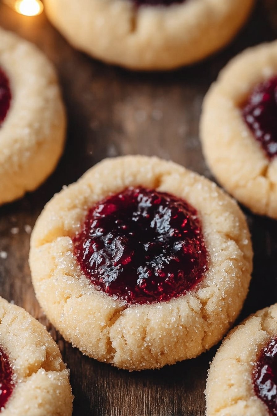 Soft Christmas Thumbprint Cookies