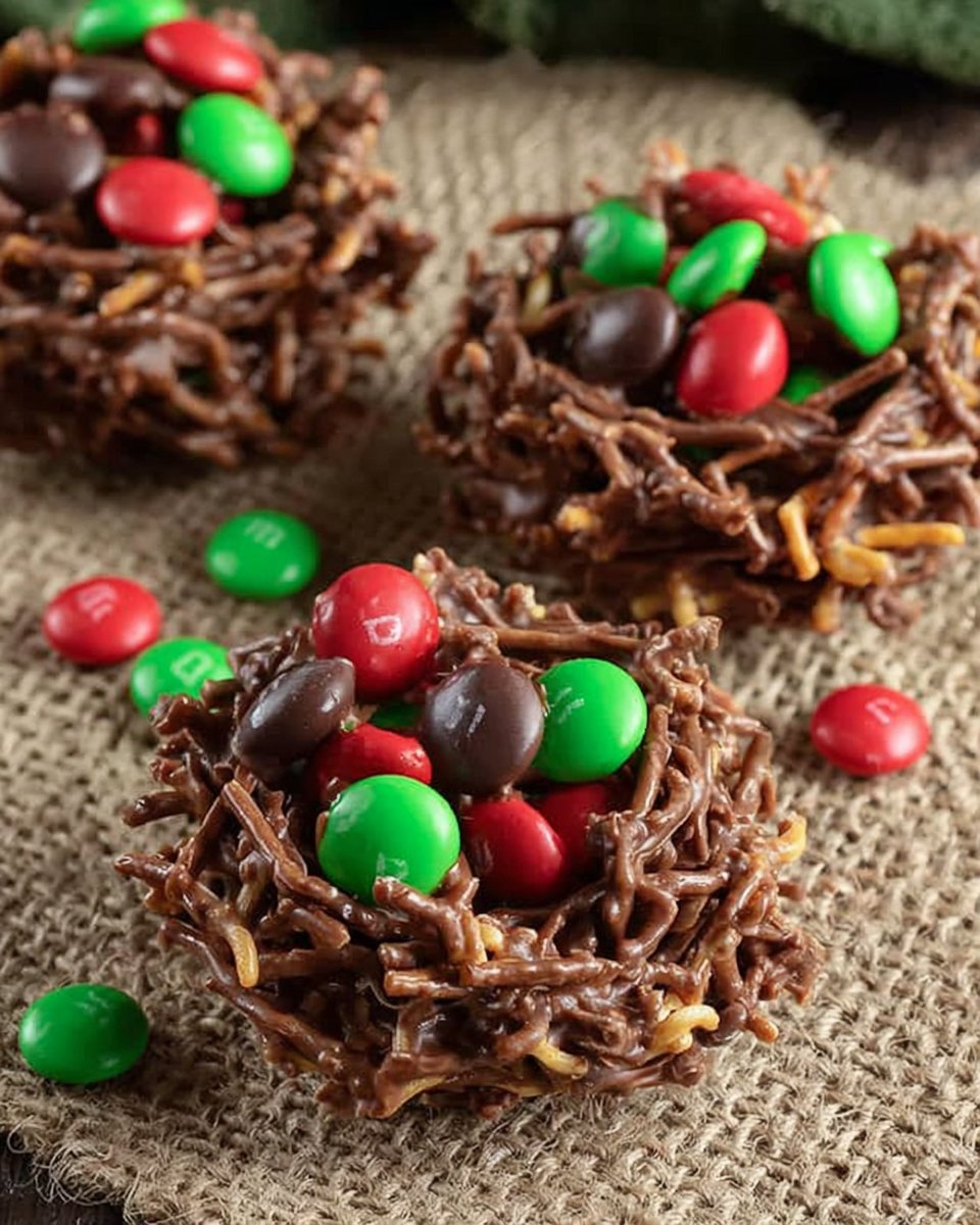 No Bake Chocolate Christmas Haystacks