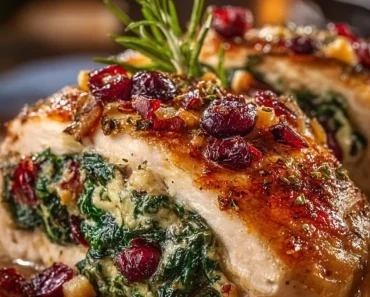 Spinach & Cranberry Stuffed Chicken Breast