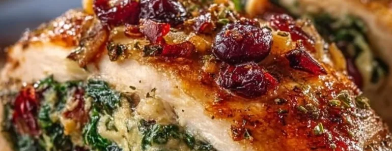 Spinach & Cranberry Stuffed Chicken Breast