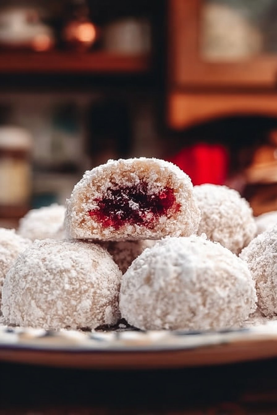 Cherry Snowball Cookies
