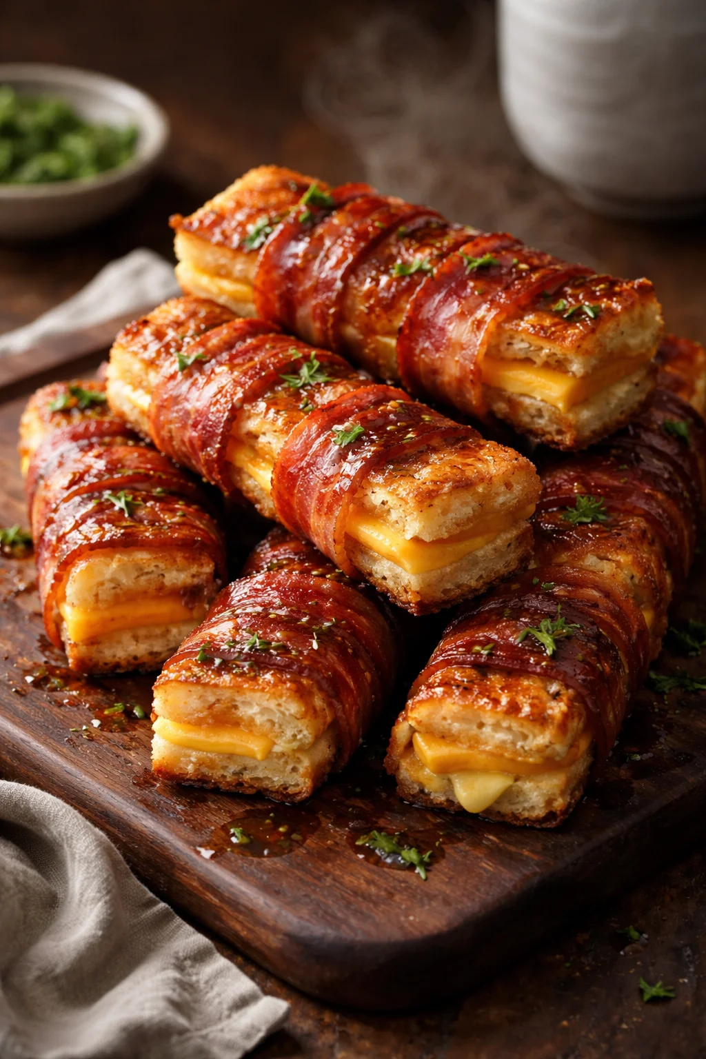 Bacon-Wrapped Grilled Cheese Fingers