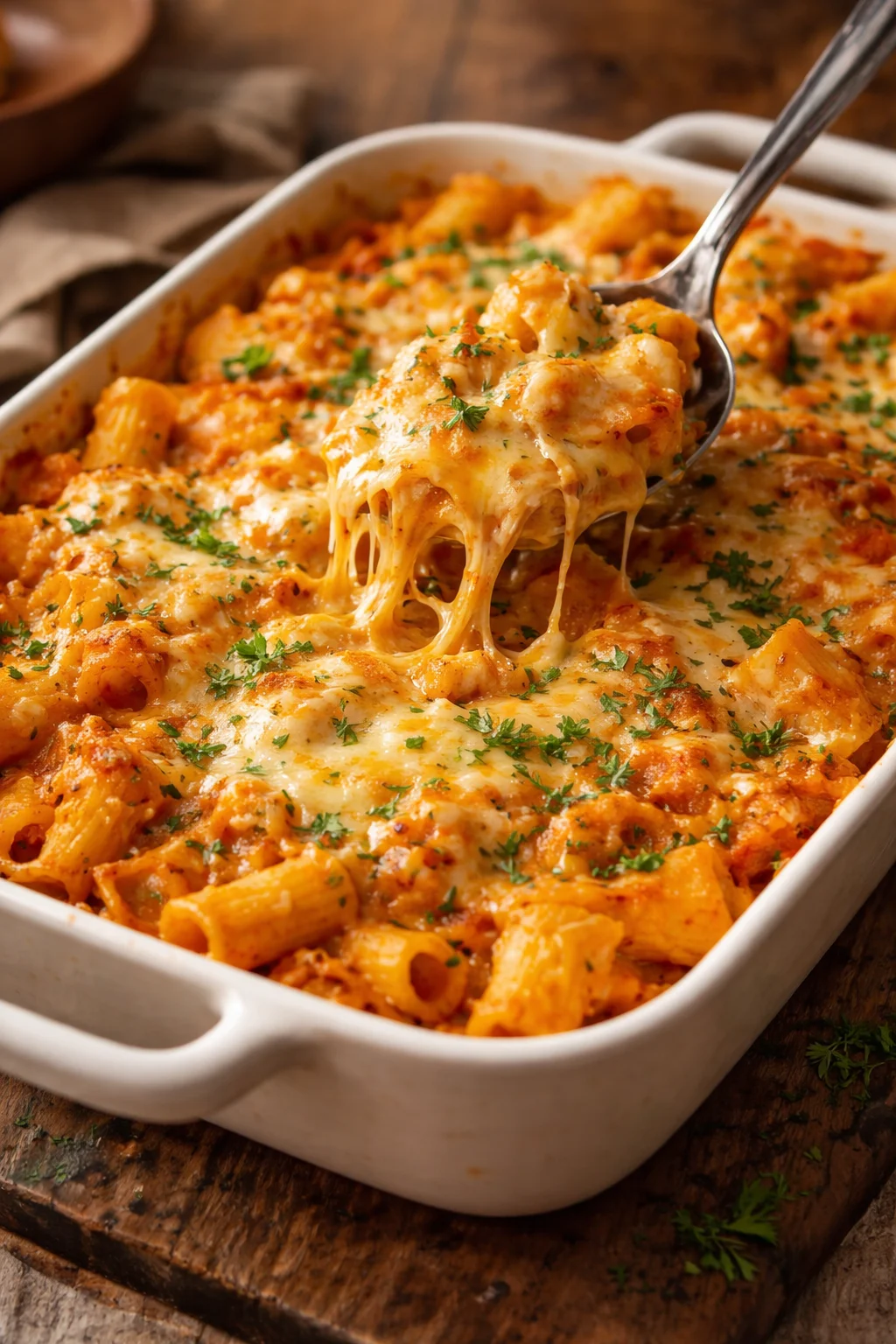Indulge in the Creamy Goodness of Buffalo Chicken Pasta Bake
