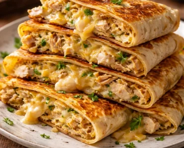 Cheesy Garlic Chicken Wraps