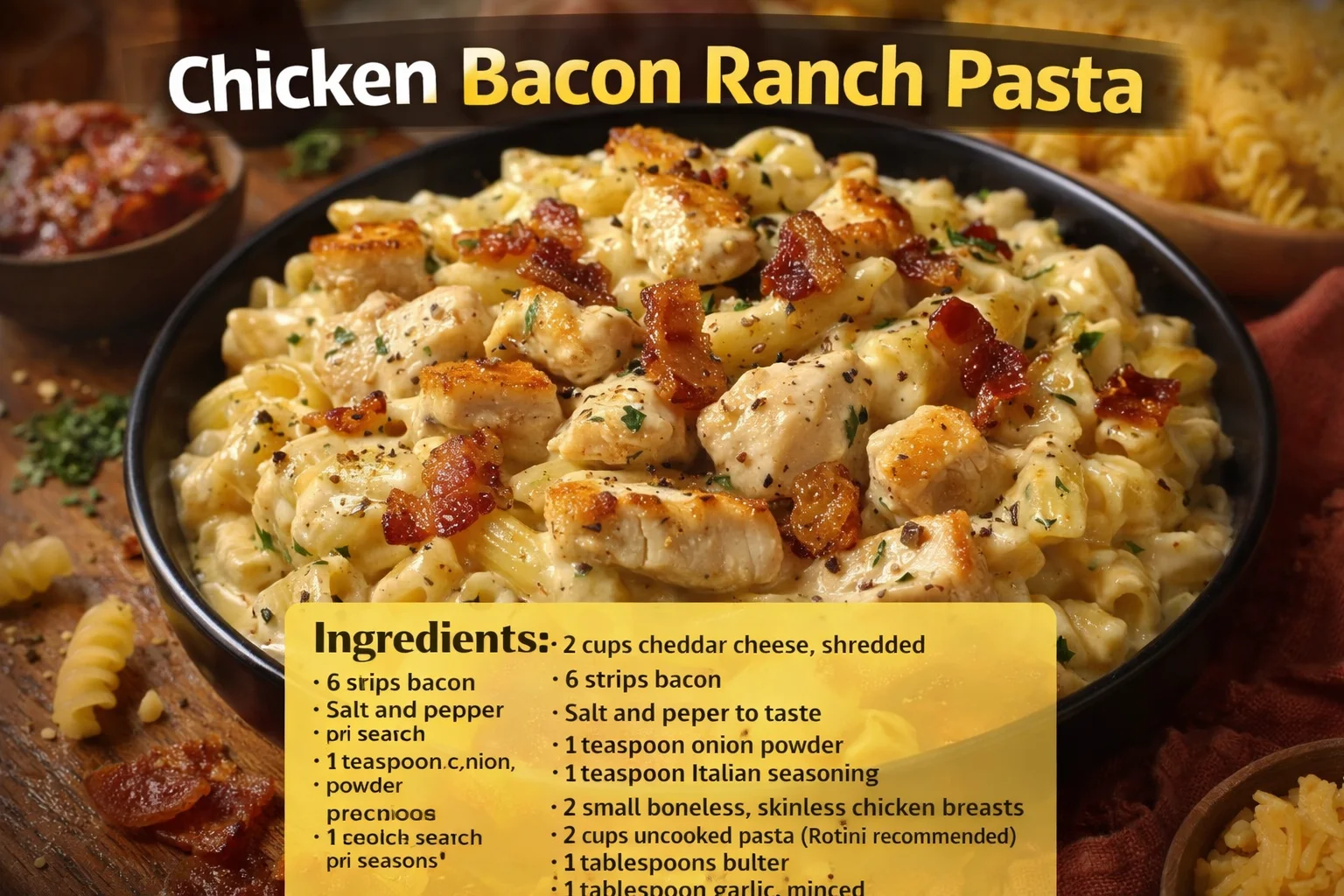 Chicken Bacon Ranch Pasta