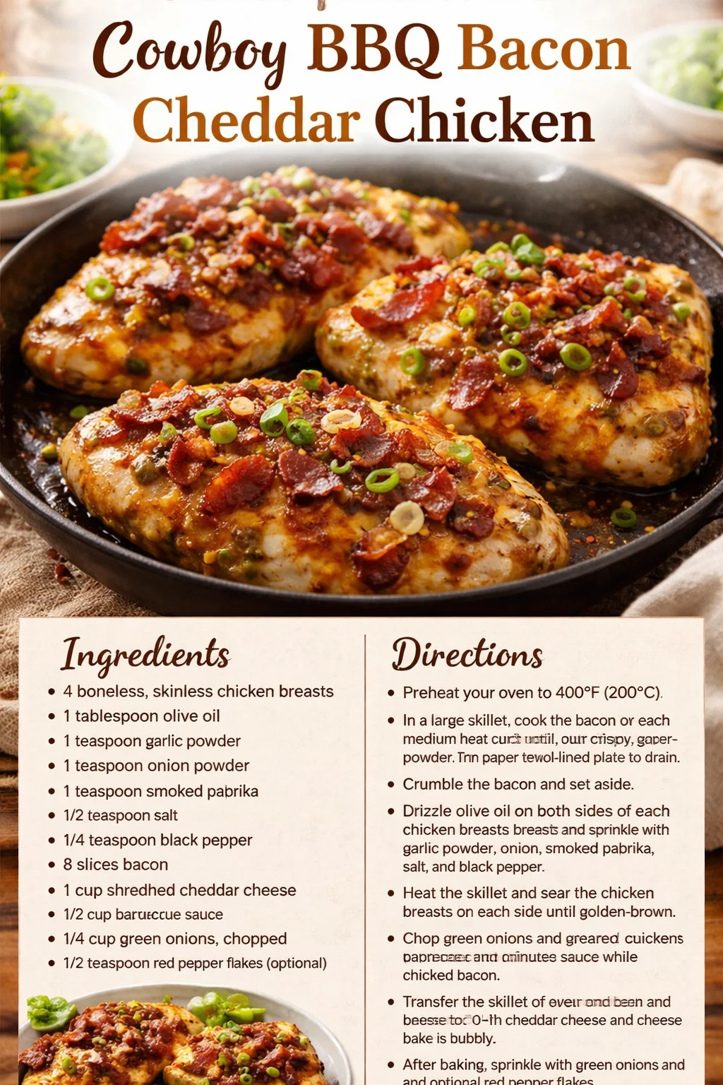 Cowboy BBQ Bacon Cheddar Chicken