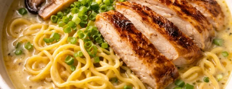 Creamy Garlic Chicken Ramen