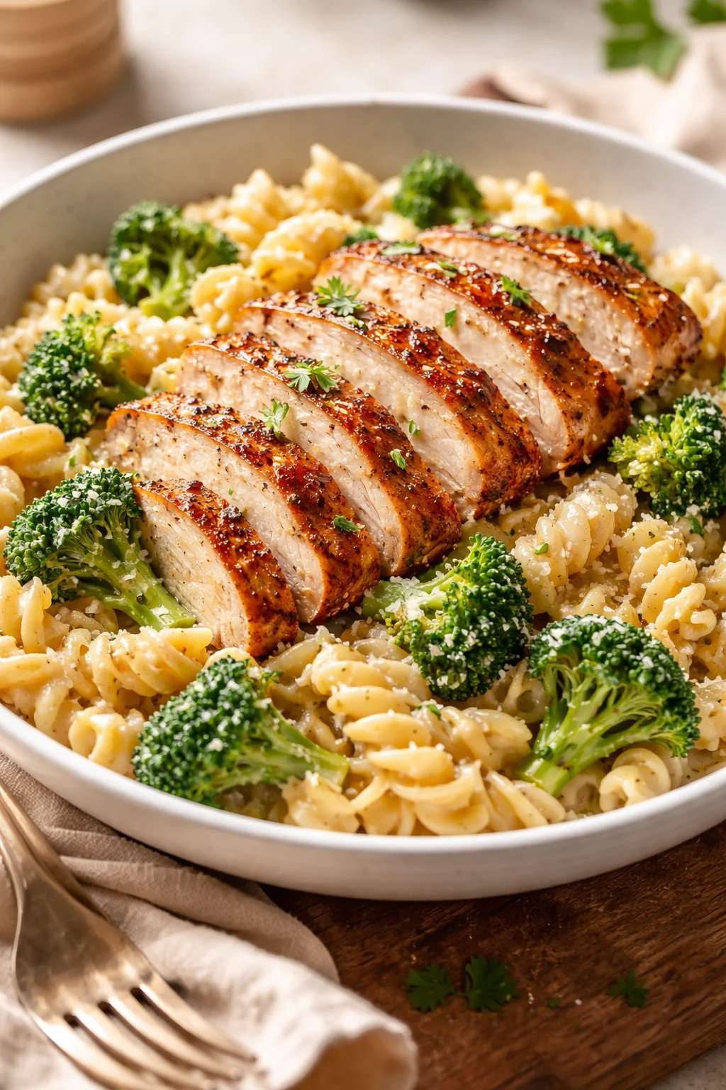 Creamy Rotisserie Chicken Broccoli Pasta