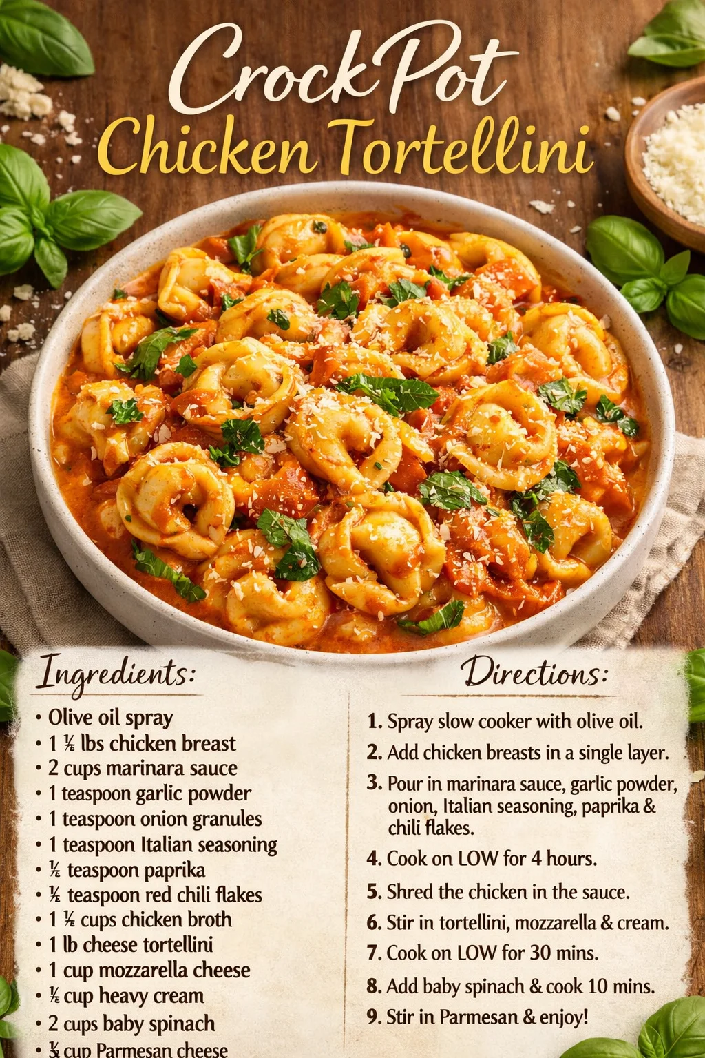 CrockPot Chicken Tortellini