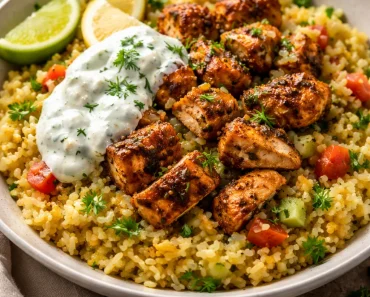 Dump and Bake Chicken Tzatziki Rice
