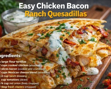 Easy Chicken Bacon Ranch Quesadillas