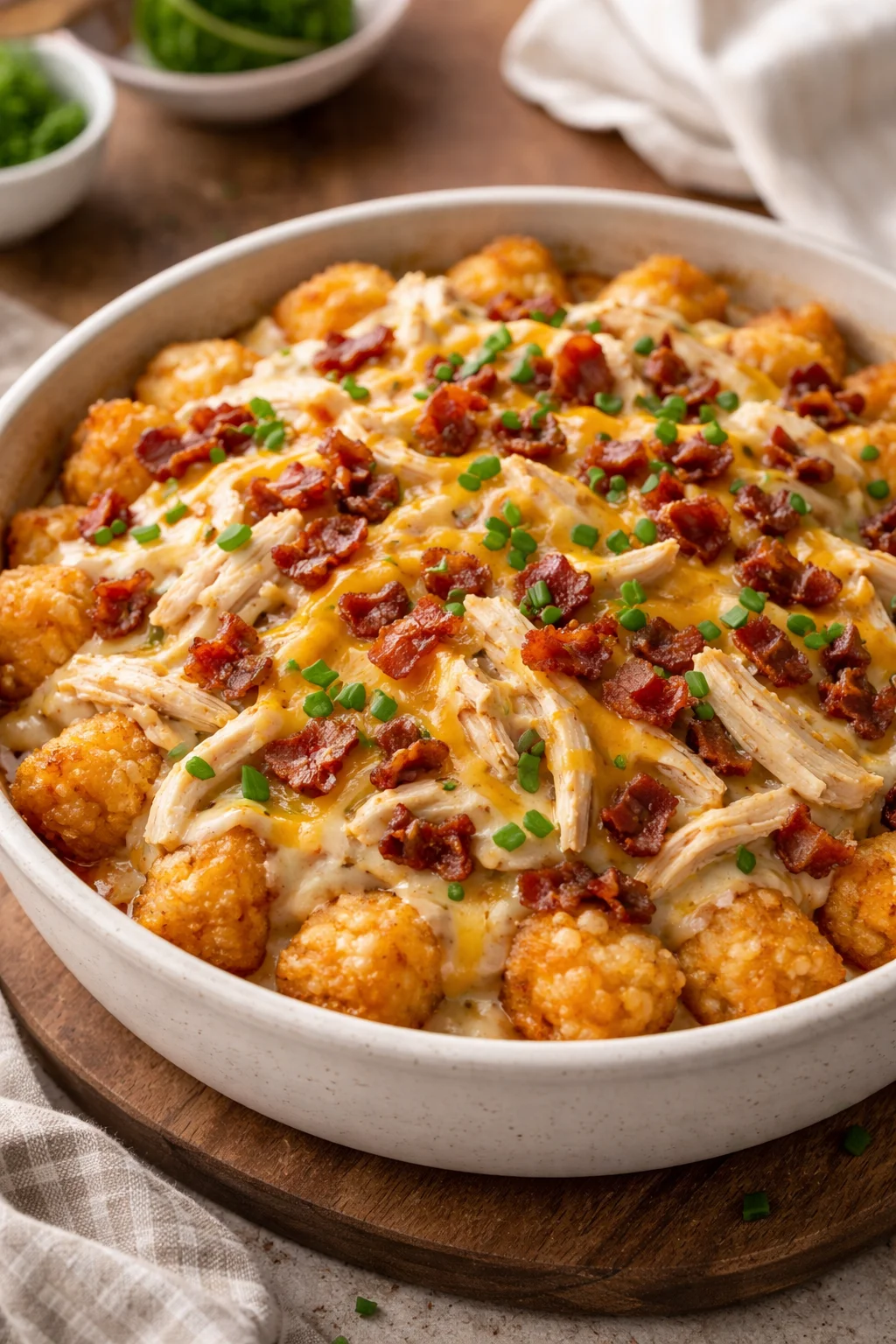 Easy Chicken Bacon Ranch Tater Tot Casserole