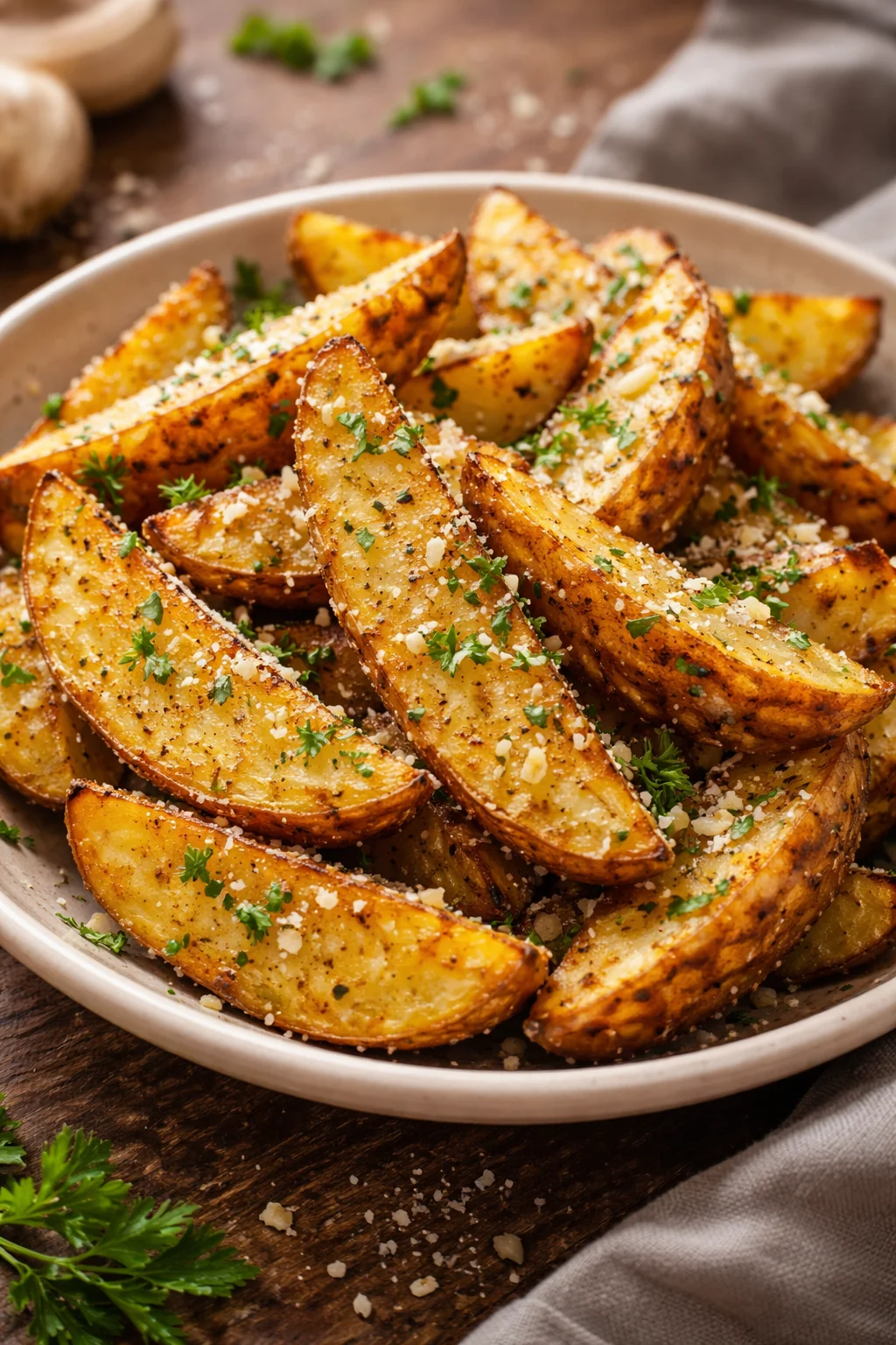 Garlic Parmesan Potato Wedges