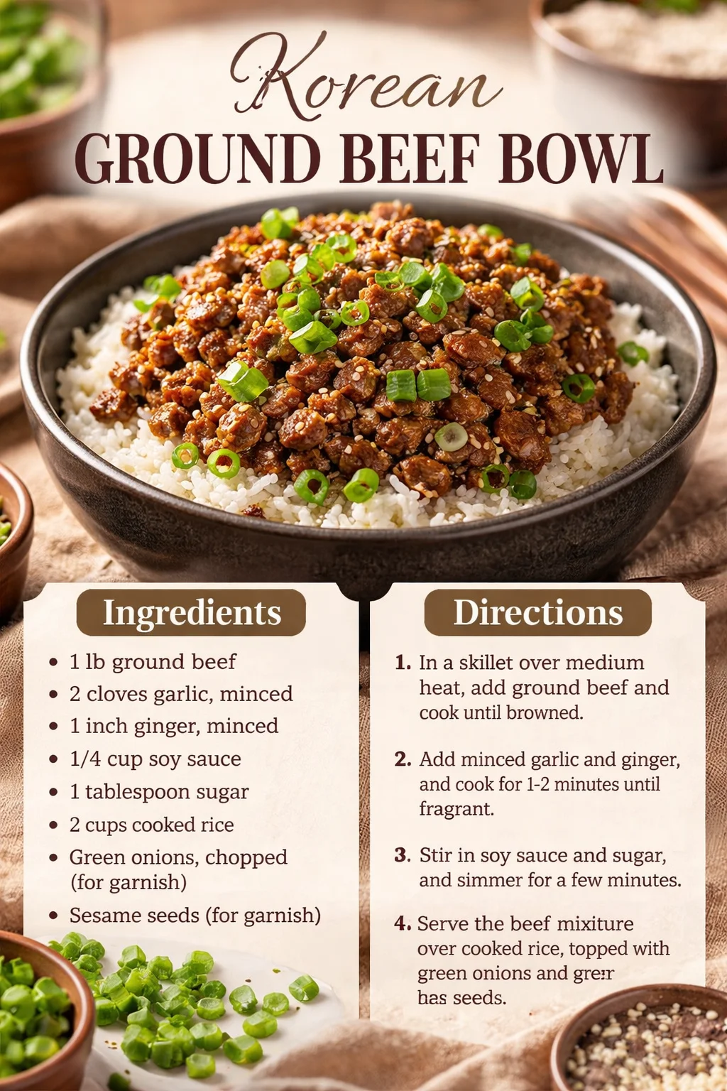 Korean Ground Beef Bowl