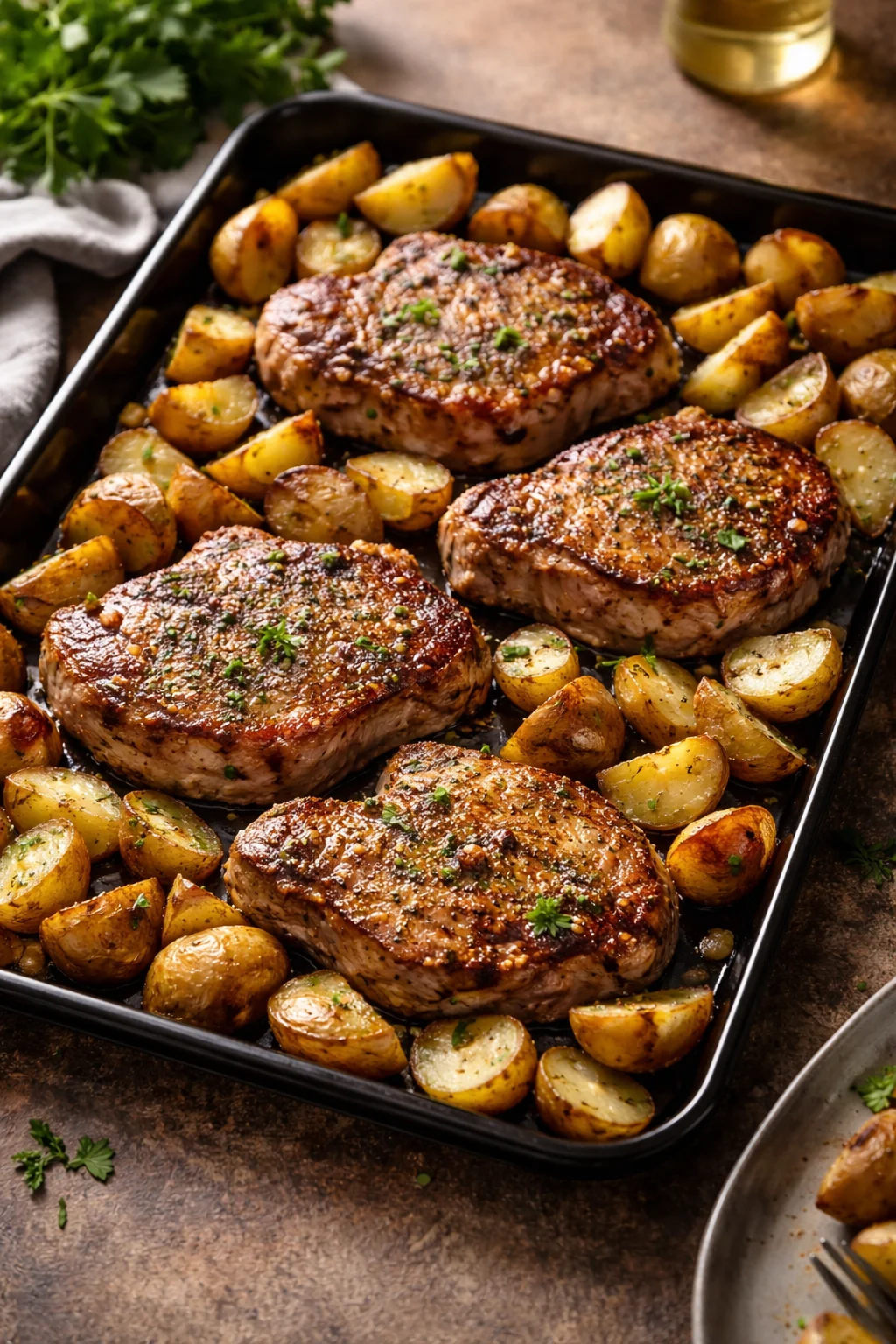 Sheet Pan Pork Chops and Potatoes