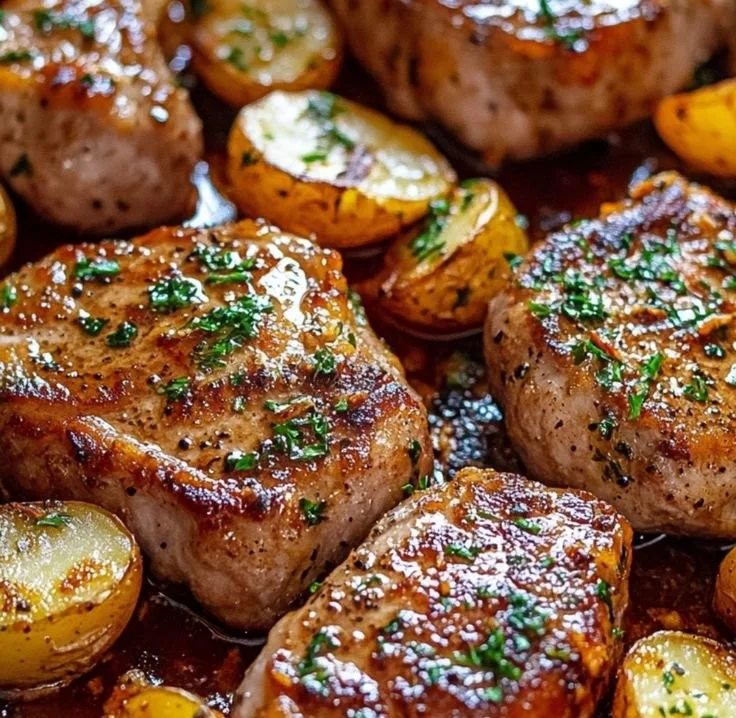 Sheet Pan Pork Chops and Potatoes