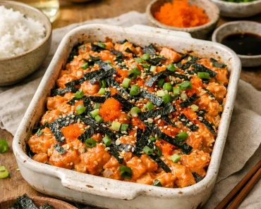 Spicy Salmon Sushi Bake