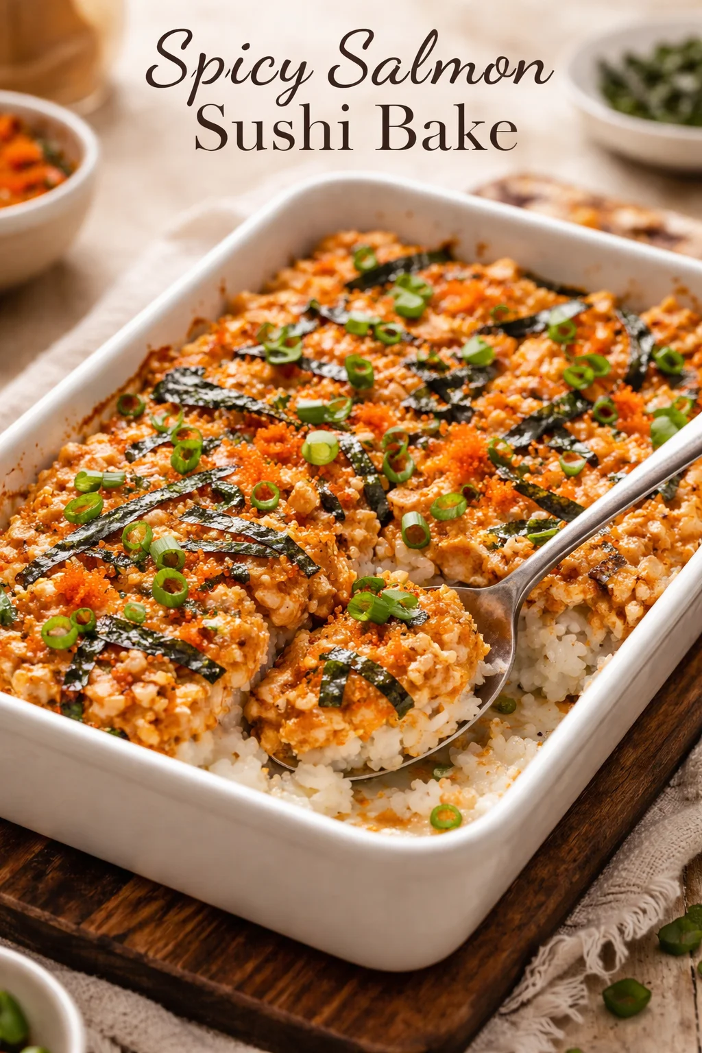 Spicy Salmon Sushi Bake Recipe