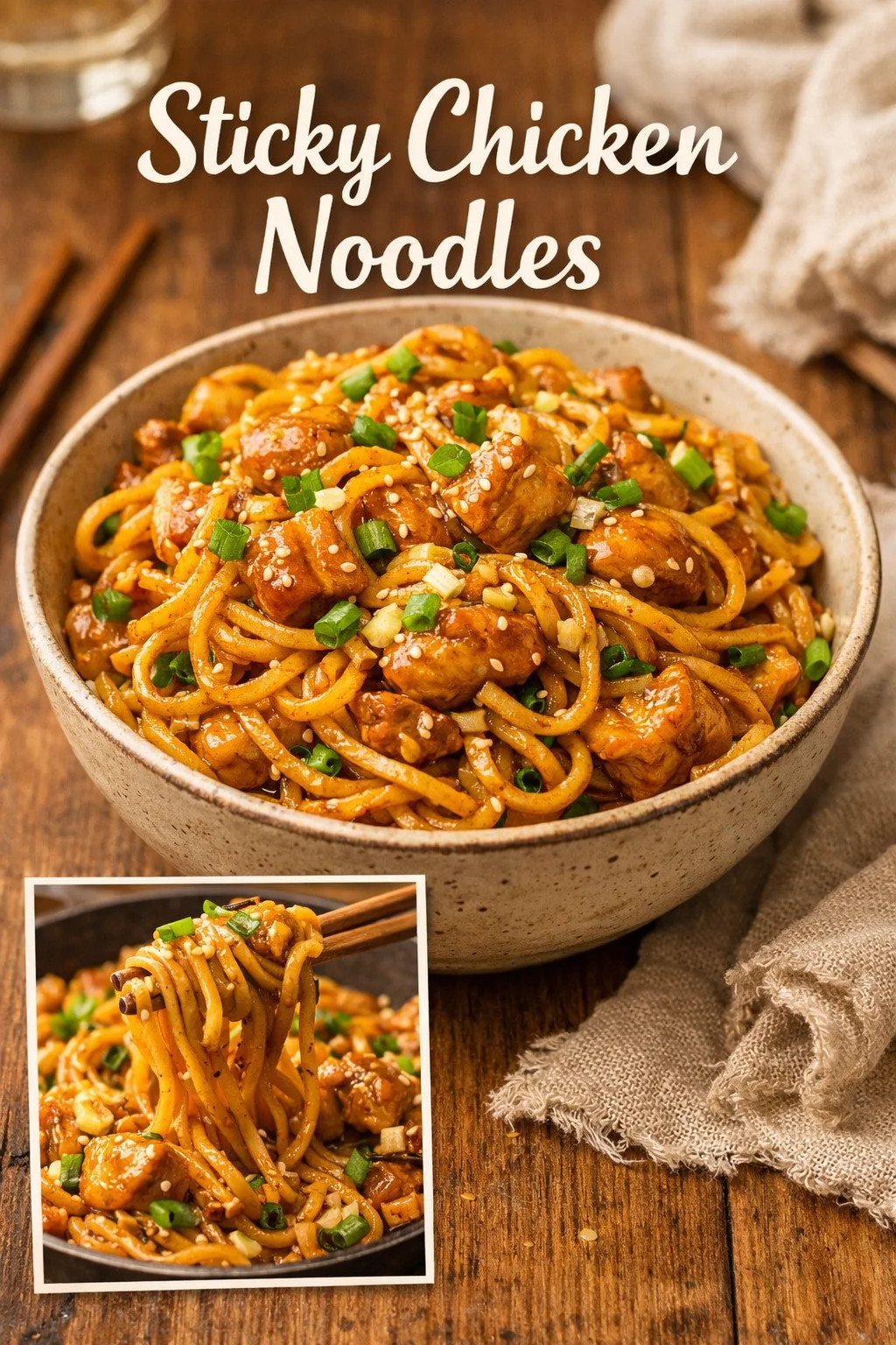 Sticky Chicken Noodles
