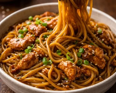Sticky Garlic Chicken Noodles
