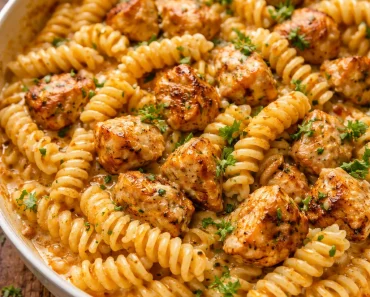 Cheesy Cajun Garlic Chicken Rotini Skillet