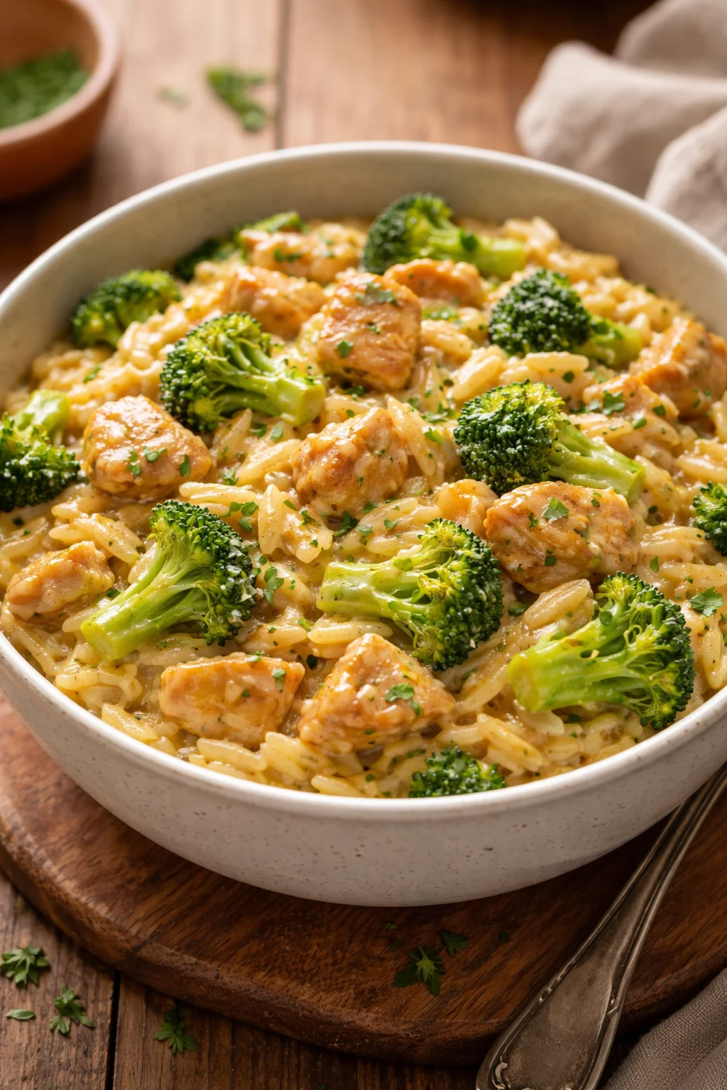 Cheesy Chicken Broccoli Orzo