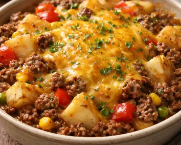Cheesy Ground Beef & Potato Casserole