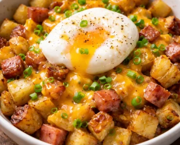 Cheesy Potato Egg Scramble Cheesy Potato Egg Scramble