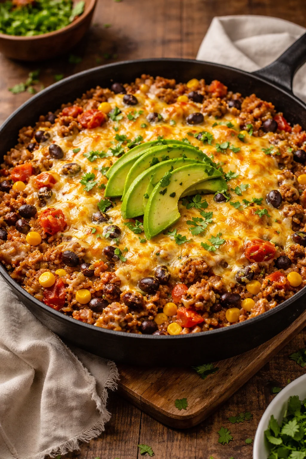 Cheesy Taco Rice Skillet
