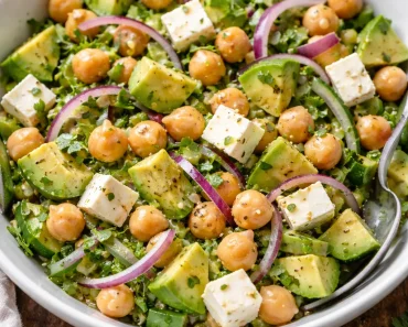 Chickpea Feta Avocado Salad
